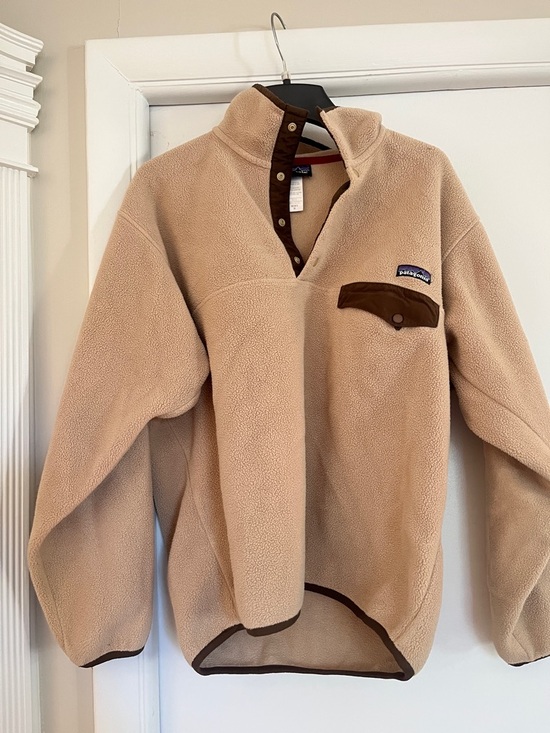 Patagonia Other - Patagonia Men’s Tan Fleece Synchilla Snap-T Pullover with Brown Trim. Size M